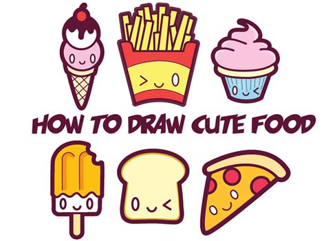 Learn to draw cute food .
